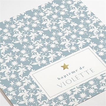 Faire-part de baptême gravure végétale - Détail du faire-part