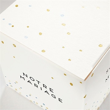 Boîte de dragées mariage notre bulle - Marquage à chaud OR