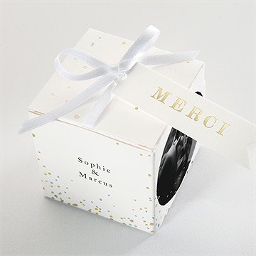 Boîte de dragées mariage notre bulle - Dessus de la boîte