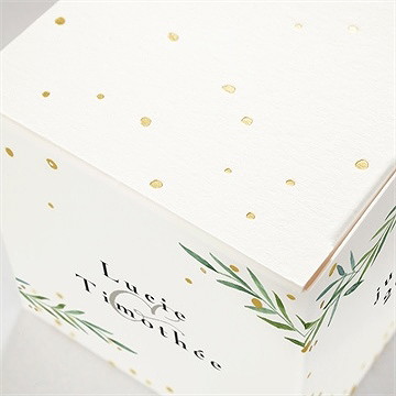 Boîte de dragées mariage oui ! dorure - Marquage à chaud OR