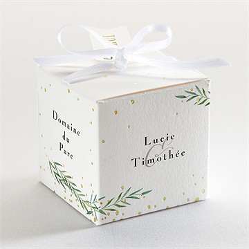 Boîte de dragées mariage oui ! dorure - Dos de la boîte