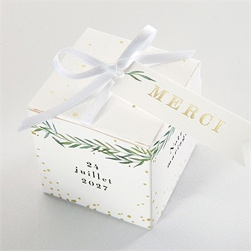 Boîte de dragées mariage oui ! dorure - Dessus de la boîte