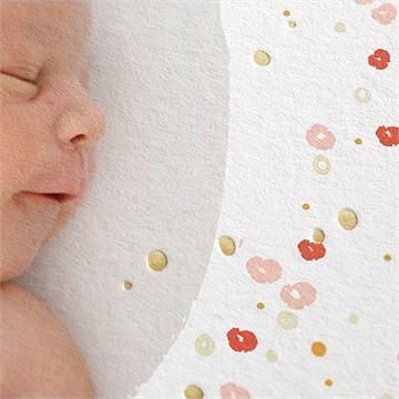 Faire-part de baptême tourbillon doré - Marquage à chaud OR