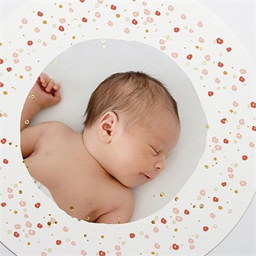 Faire-part de baptême tourbillon doré - Détail du faire-part