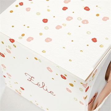 Boîte de dragées baptême tourbillon doré - Marquage à chaud OR