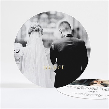 Remerciement mariage douce harmonie dorure