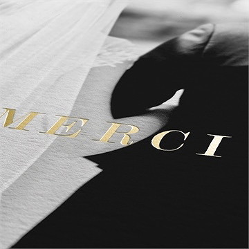 Remerciement mariage douce harmonie dorure - Marquage à chaud OR