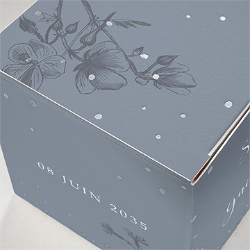 Boîte de dragées mariage dorure sur gravure - Marquage à chaud ARGENT