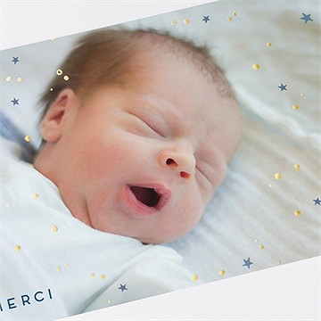 Remerciement naissance douce nuit - Détail de la carte