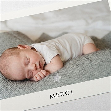 Remerciement naissance signature - Détail de la carte