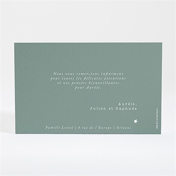 Remerciement naissance signature - Dos de la carte