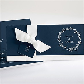 Faire-part mariage bleu minéral