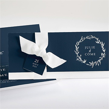 Faire-part mariage bleu minéral