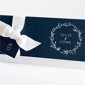 Faire-part mariage bleu minéral - Détail du faire-part