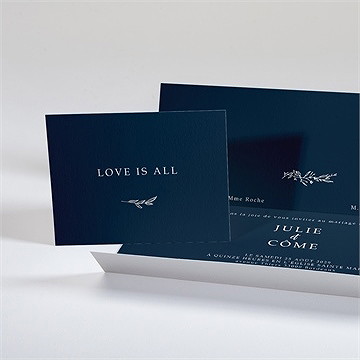 Faire-part mariage bleu minéral - Intérieur du faire-part