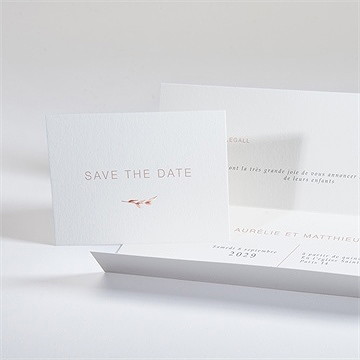 Faire-part mariage romance rétro - Intérieur du faire-part