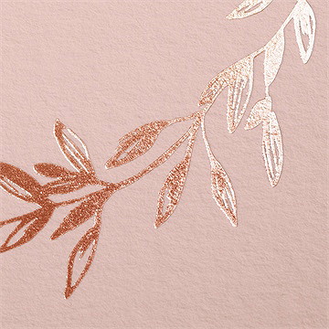 Faire-part mariage romance rétro - Marquage à chaud CUIVRE