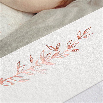 Remerciement naissance végétation copper - Marquage à chaud CUIVRE