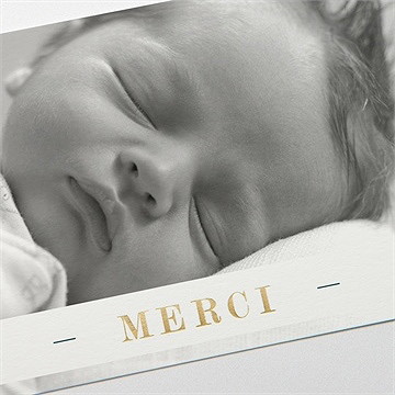 Remerciement naissance belle inscription - Détail de la carte
