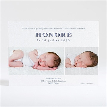 Faire-part naissance feuillage et poésie - Dos du faire-part