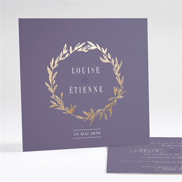 Faire-part mariage délicate couronne