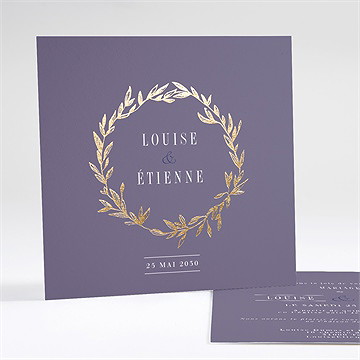 Faire-part mariage délicate couronne