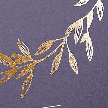 Faire-part mariage délicate couronne - Marquage à chaud OR