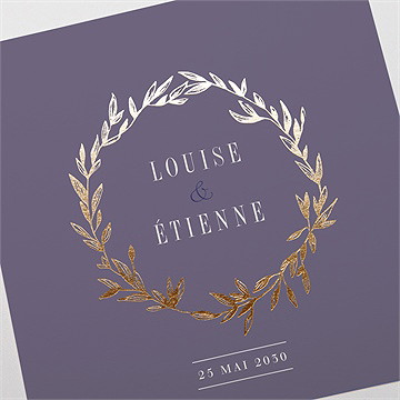 Faire-part mariage délicate couronne - Détail du faire-part