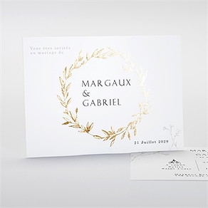 Faire-part mariage tendre couronne