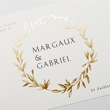 Faire-part mariage tendre couronne - Détail du faire-part