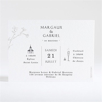 Faire-part mariage tendre couronne - Dos du faire-part