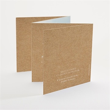 Faire-part mariage kraft épuré - Dos du faire-part