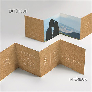 Faire-part mariage kraft épuré - Détail du faire-part
