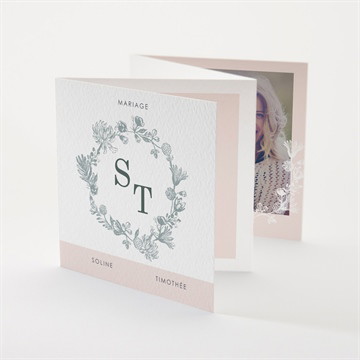 Faire-part mariage guirlande de fleurs