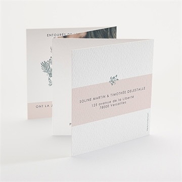 Faire-part mariage guirlande de fleurs - Dos du faire-part