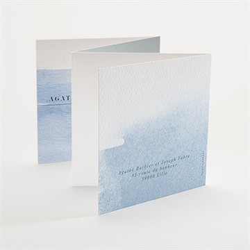 Faire-part mariage bleu pastel - Dos du faire-part