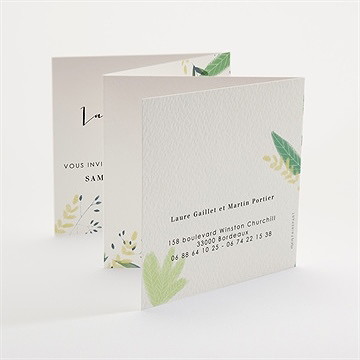 Faire-part mariage univers végétal - Dos du faire-part
