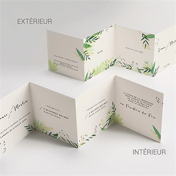 Faire-part mariage univers végétal - Détail du faire-part