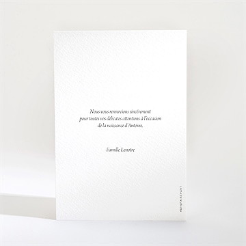 Remerciement naissance hello little boy - Dos de la carte