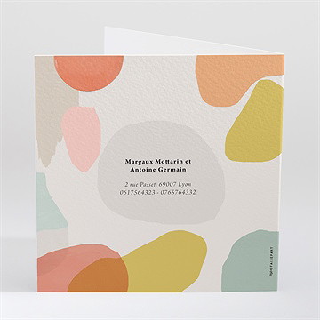 Faire-part mariage charmantes couleurs - Dos du faire-part