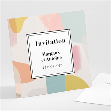 Carton d'invitation mariage charmantes couleurs