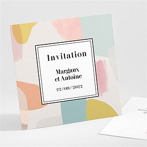 Carton d'invitation mariage charmantes couleurs