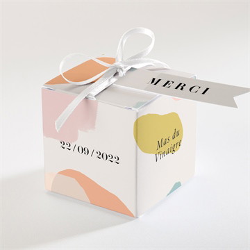 Boîte de dragées mariage charmantes couleurs