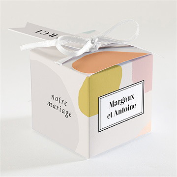 Boîte de dragées mariage charmantes couleurs - Dos de la boîte