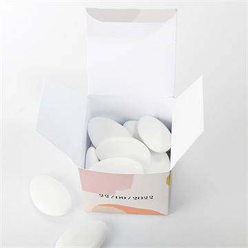 Boîte de dragées mariage charmantes couleurs - Intérieur de la boîte