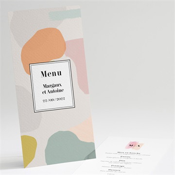 Menu mariage charmantes couleurs