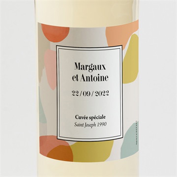 Etiquette de bouteille mariage charmantes couleurs