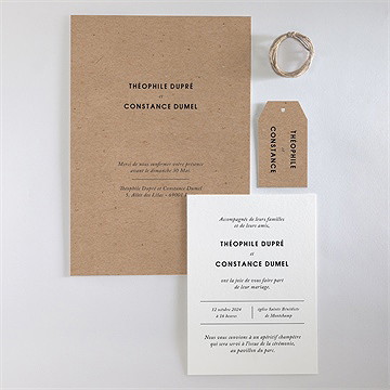 Faire-part mariage précieux cadeau - vue d'ensemble recto