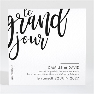 Carton d'invitation mariage le grand jour