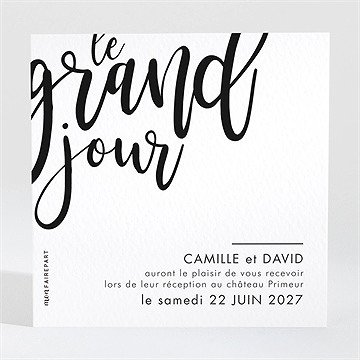 Carton d'invitation mariage le grand jour